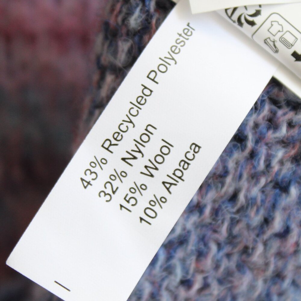 Scalpers Purple Blue Ombre Wool Alpaca Blend V-Neck Pullover Sweater Size Small - Picture 5 of 7